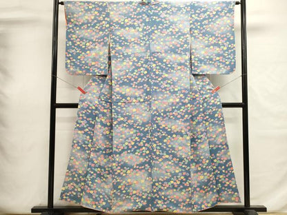 平和屋着物■上質な小紋　舞花文　正絹　逸品　DABI0687cd