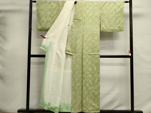 平和屋着物■上質な小紋　総絞り　菱繋ぎ　正絹　逸品　DABI0695cd