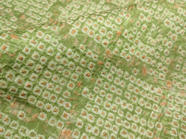 平和屋着物■上質な小紋　総絞り　菱繋ぎ　正絹　逸品　DABI0695cd