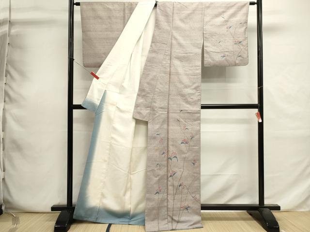 平和屋着物■訪問着　江戸小紋　紬地　南天文　正絹　逸品　DABI0696cd