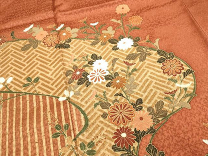 平和屋着物■訪問着　道長花文　枝梅　金彩　正絹　逸品　DABI0713cd