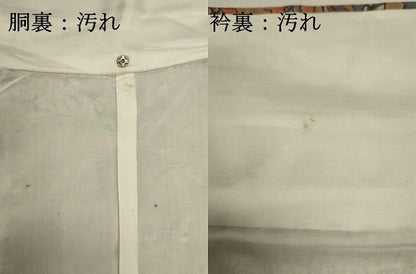 平和屋着物■上質な小紋　紬地　吉祥花文　正絹　逸品　DABI0715cd