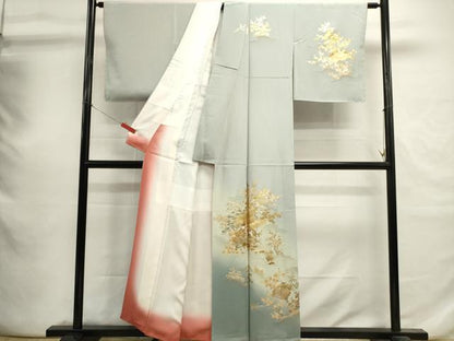 平和屋着物■訪問着　地紙風景文　暈し染め　金銀彩　正絹　逸品　DABI0721cd