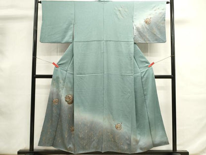 平和屋着物■中国三大刺繍　スワトウ刺繍　汕頭刺繍　総刺繍　訪問着　花丸文　暈し染め　金彩　正絹　逸品　DABI0722cd