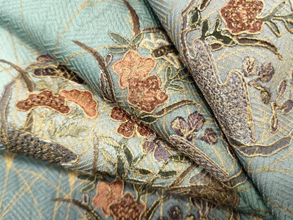 平和屋着物■中国三大刺繍　スワトウ刺繍　汕頭刺繍　総刺繍　訪問着　花丸文　暈し染め　金彩　正絹　逸品　DABI0722cd