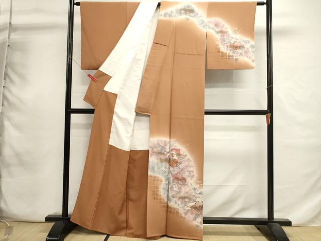 平和屋着物■訪問着　色紙重ね花文　暈し染め　金彩　鬼しぼ縮緬　正絹　逸品　DABI0723cd