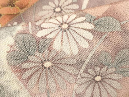 平和屋着物■訪問着　色紙重ね花文　暈し染め　金彩　鬼しぼ縮緬　正絹　逸品　DABI0723cd