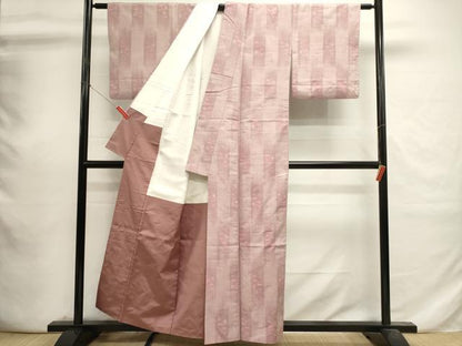 平和屋着物■上質な紬　井桁文様　正絹　逸品　DABI0725cd