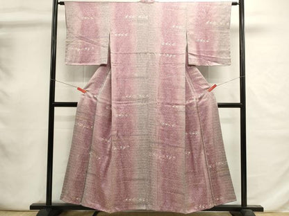 平和屋着物■上質な小紋　横段花文　暈し染め　金彩　正絹　逸品　DABI0727cd