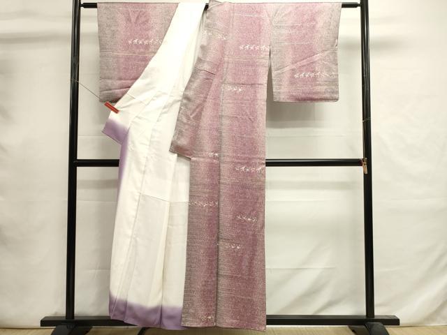 平和屋着物■上質な小紋　横段花文　暈し染め　金彩　正絹　逸品　DABI0727cd