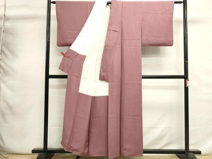 平和屋着物■上質な色無地　霞地紋　菖蒲色　正絹　逸品　DABI0731cd