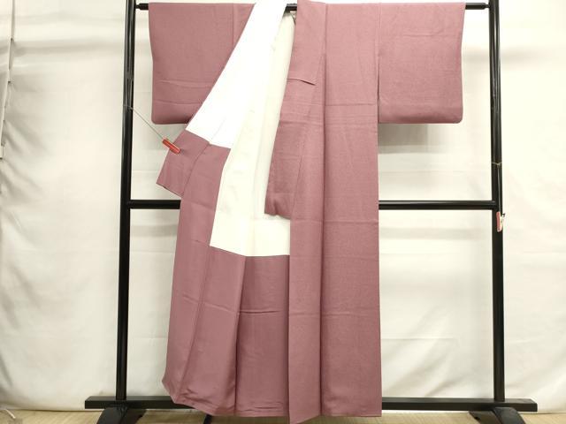 平和屋着物■上質な色無地　霞地紋　菖蒲色　正絹　逸品　DABI0731cd