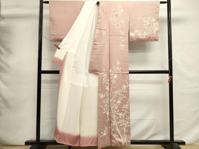 平和屋着物■訪問着　駒刺繍　枝花文　正絹　逸品　DABI0741cd