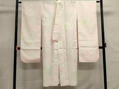 平和屋着物■振袖用長襦袢　無双仕立て　流水草花地紋　暈し染め　広衿刺繍　洗える着物　DABI0747cd