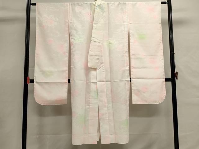 平和屋着物■振袖用長襦袢　無双仕立て　流水草花地紋　暈し染め　広衿刺繍　洗える着物　DABI0747cd