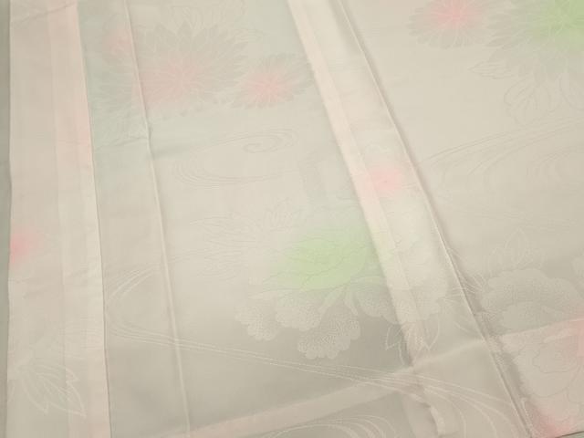 平和屋着物■振袖用長襦袢　無双仕立て　流水草花地紋　暈し染め　広衿刺繍　洗える着物　DABI0747cd