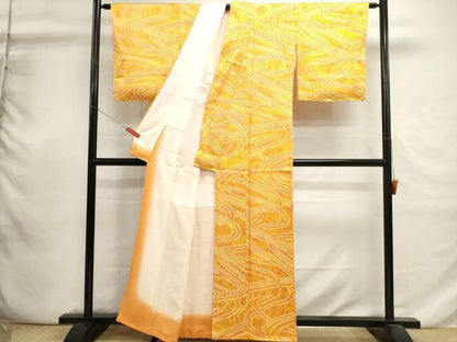 平和屋着物■上質な小紋　絞り　流水文　暈し染め　正絹　逸品　未使用　DABI0766cd