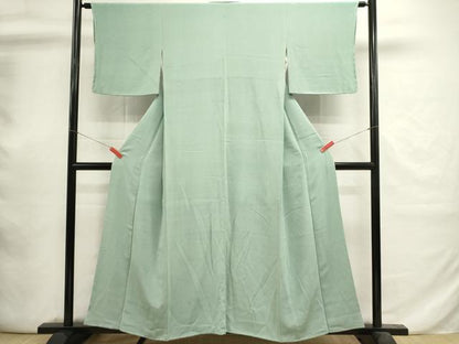 平和屋着物■上質な色無地　青竹色　正絹　逸品　DABI0767cd