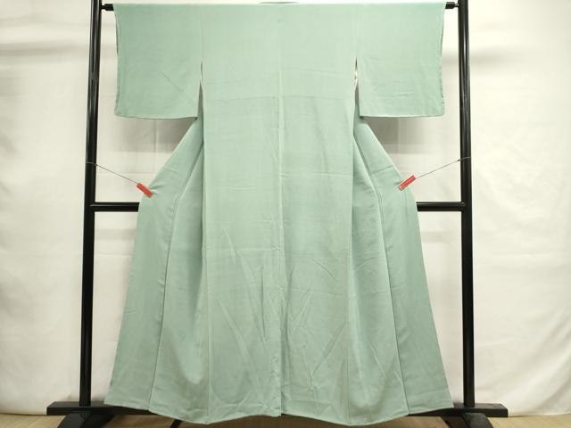 平和屋着物■上質な色無地　青竹色　正絹　逸品　DABI0767cd