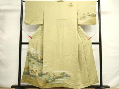 平和屋着物■訪問着　遠山風景文　暈し染め　金銀彩　正絹　逸品　DABI0768cd