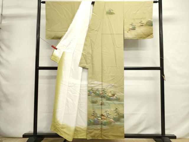 平和屋着物■訪問着　遠山風景文　暈し染め　金銀彩　正絹　逸品　DABI0768cd