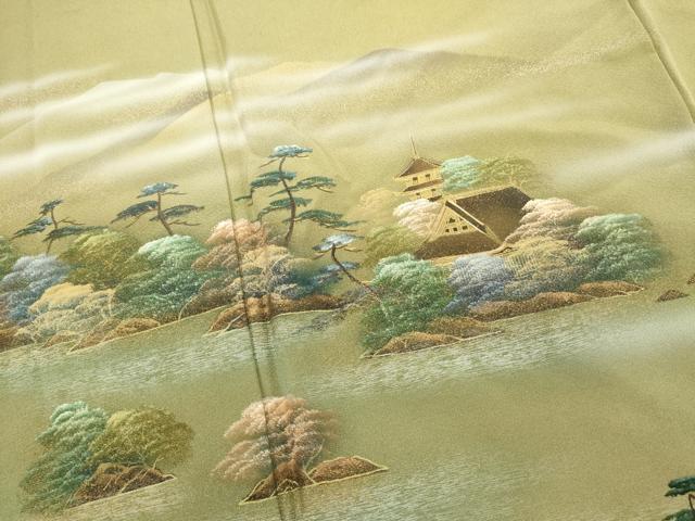平和屋着物■訪問着　遠山風景文　暈し染め　金銀彩　正絹　逸品　DABI0768cd
