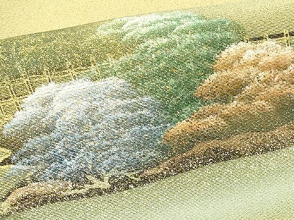 平和屋着物■訪問着　遠山風景文　暈し染め　金銀彩　正絹　逸品　DABI0768cd