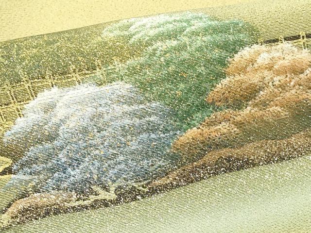 平和屋着物■訪問着　遠山風景文　暈し染め　金銀彩　正絹　逸品　DABI0768cd