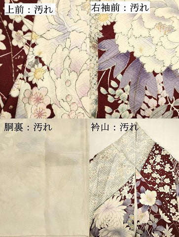 平和屋着物■上質な小紋　草花文　牡丹　金彩　正絹　逸品　DABI0770cd