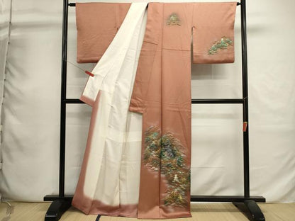 平和屋着物■訪問着　風景文　暈し染め　金彩　正絹　逸品　DABI0772cd