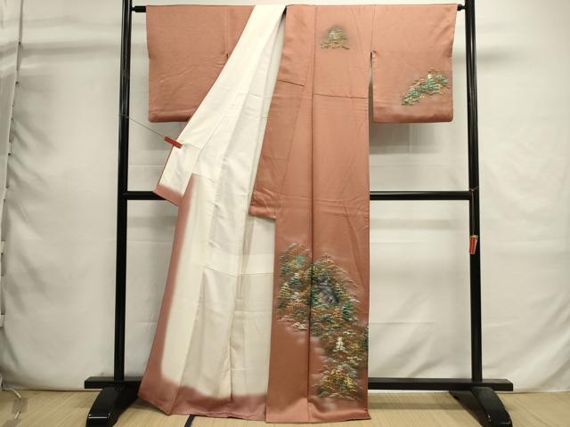 平和屋着物■訪問着　風景文　暈し染め　金彩　正絹　逸品　DABI0772cd
