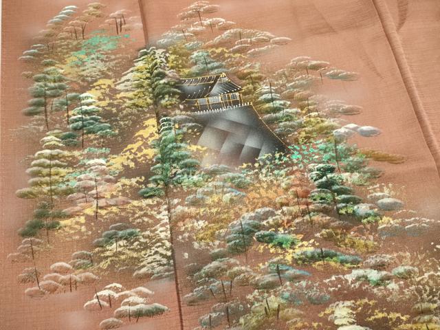 平和屋着物■訪問着　風景文　暈し染め　金彩　正絹　逸品　DABI0772cd