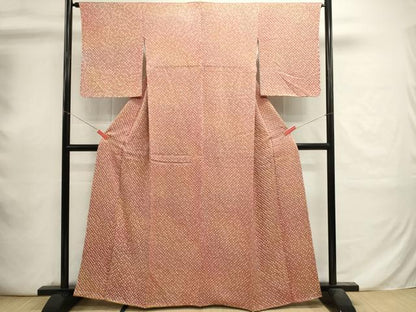 平和屋着物■上質な小紋　総絞り　鹿の子文　暈し染め　正絹　逸品　DABI0774cd
