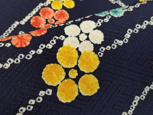 平和屋着物■上質な小紋　流水花文　正絹　逸品　未使用　DABI0777cd