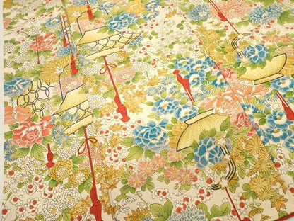 平和屋着物■上質な小紋　草花文　正絹　逸品　DABI0778cd
