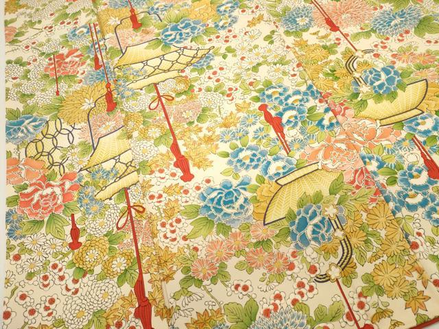 平和屋着物■上質な小紋　草花文　正絹　逸品　DABI0778cd