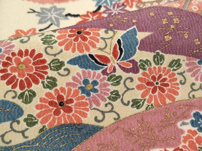 平和屋着物■上質な小紋　地紙花蝶文　宝尽くし　金彩　正絹　逸品　DABI0780cd