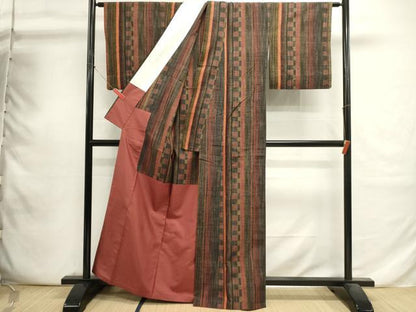 平和屋着物■上質な紬　間道　胴抜き仕立て　正絹　逸品　DABI0788cd
