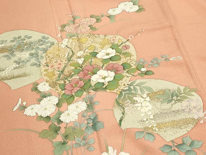 平和屋着物■訪問着　枝花文　金銀彩　正絹　逸品　DABI0789cd