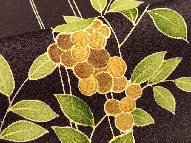 平和屋着物■訪問着　刺繍　葡萄文　金彩　正絹　逸品　DABI0796cd