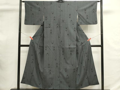 平和屋着物■本塩沢　110亀甲　抽象文様　正絹　逸品　DABI0802cd