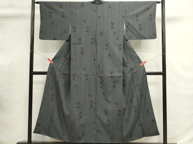 平和屋着物■本塩沢　110亀甲　抽象文様　正絹　逸品　DABI0802cd
