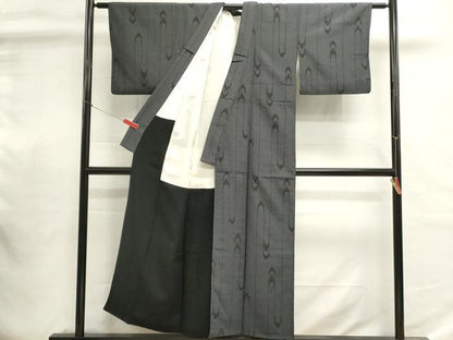 平和屋着物■本塩沢　110亀甲　抽象文様　正絹　逸品　DABI0802cd