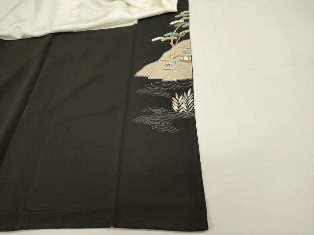 平和屋着物■豪華黒留袖　風景文　金彩　正絹　逸品　DABI0803cd