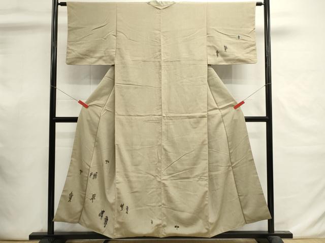 平和屋着物■訪問着　手描き　人物文　正絹　逸品　DABI0807cd