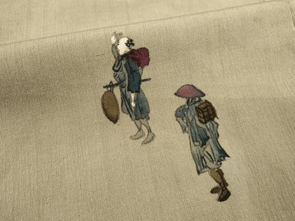 平和屋着物■訪問着　手描き　人物文　正絹　逸品　DABI0807cd