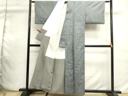 平和屋着物■上質な紬　抽象間道　正絹　逸品　DABI0808cd