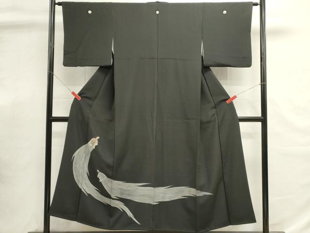 平和屋着物■豪華黒留袖　刺繍　亀　金銀糸　正絹　逸品　DABI0811cd