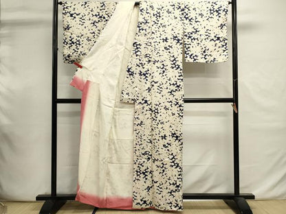 平和屋着物■上質な小紋　草花文　正絹　逸品　DABI0812cd