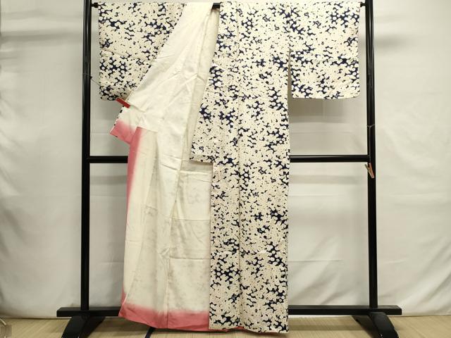 平和屋着物■上質な小紋　草花文　正絹　逸品　DABI0812cd